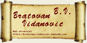 Bratovan Vidanović vizit kartica